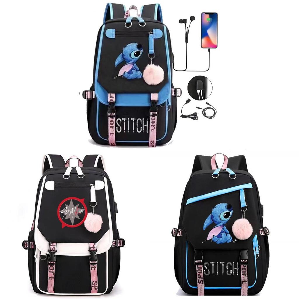Mochila de Viaje Stray Kids Con Puerto de Carga USB Para la Escuela y el Trayecto