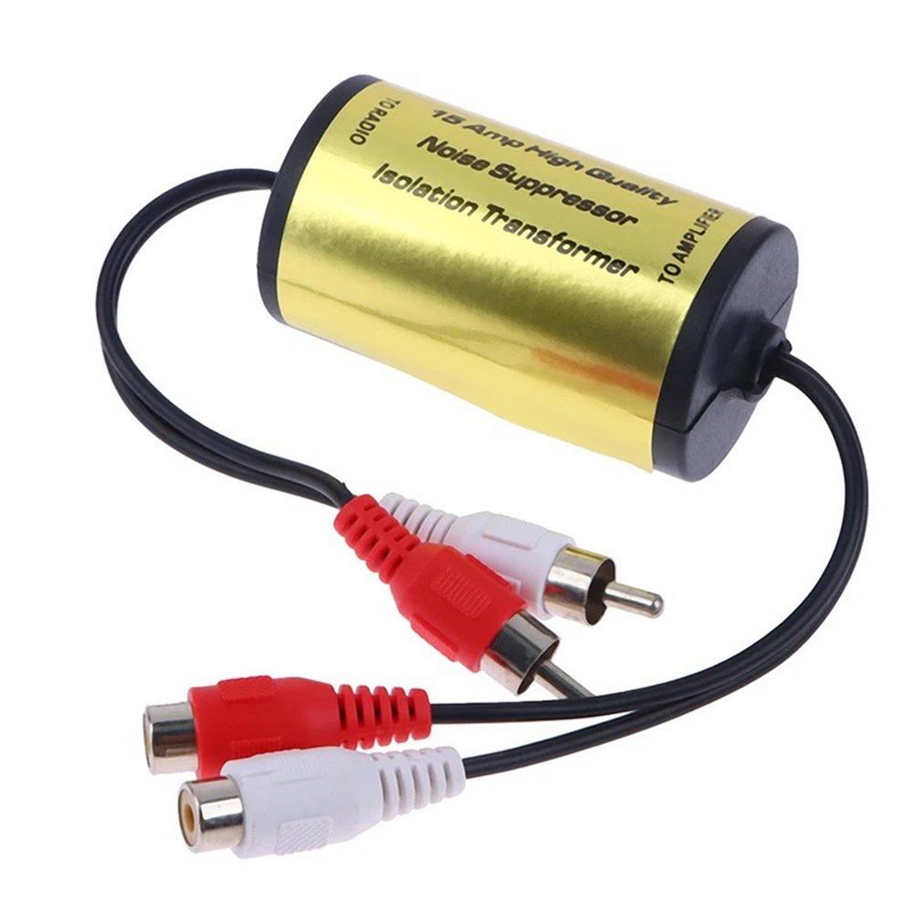 New 2Pcs RCA Audio Noise Filter Suppressor Ground Loop Isolator For Car AMP Stereo