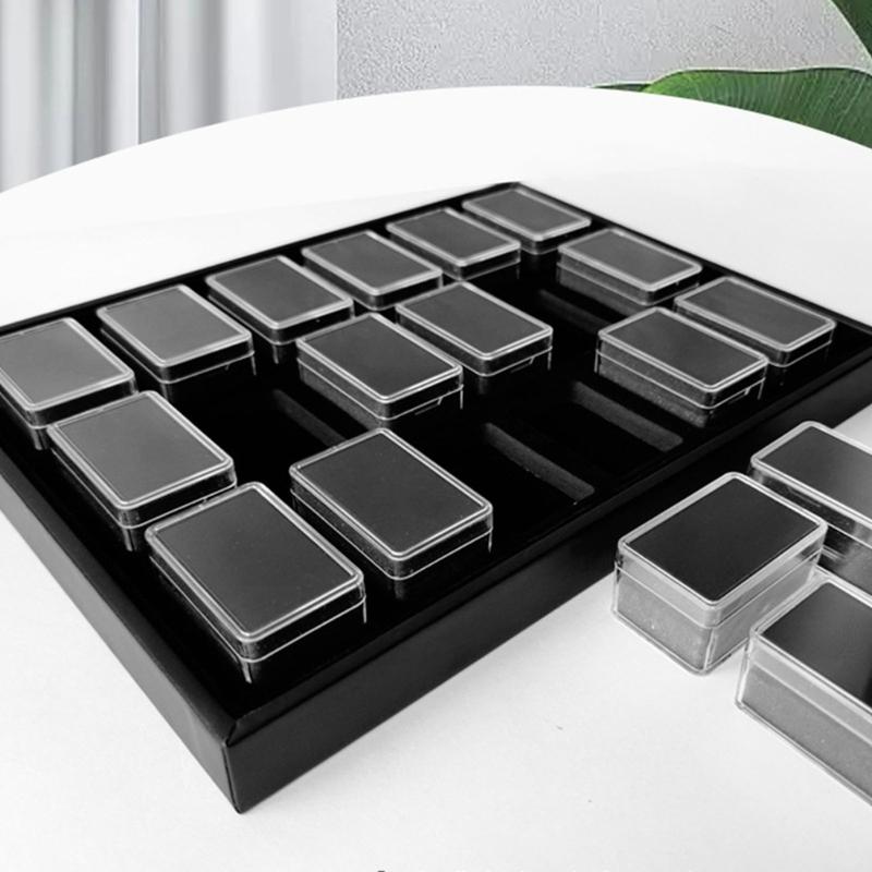 Tall Rectangular Organizers Box For Loose Stone Samples Waterproof PU Material Jewelry Showcase