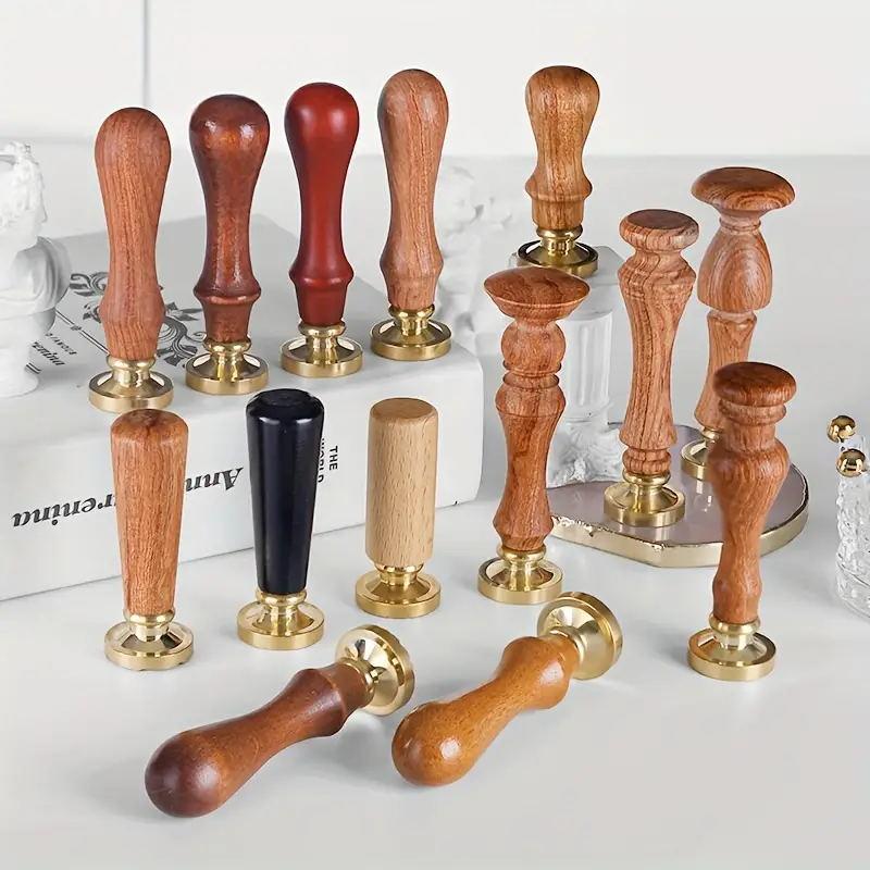 1pc Wax Seal Stamp Handle Only Rosewood Wood Handle Replacement for Vintage Wax Sealing Stamps Removable 7mm Diameter Head