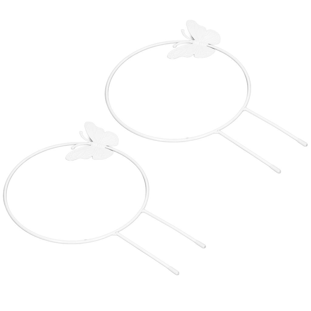 2Pcs Butterfly Garden Climbing Trellis Beautiful Iron Plant Trellis for Decorative Potted Climbing Vines Flowers Round