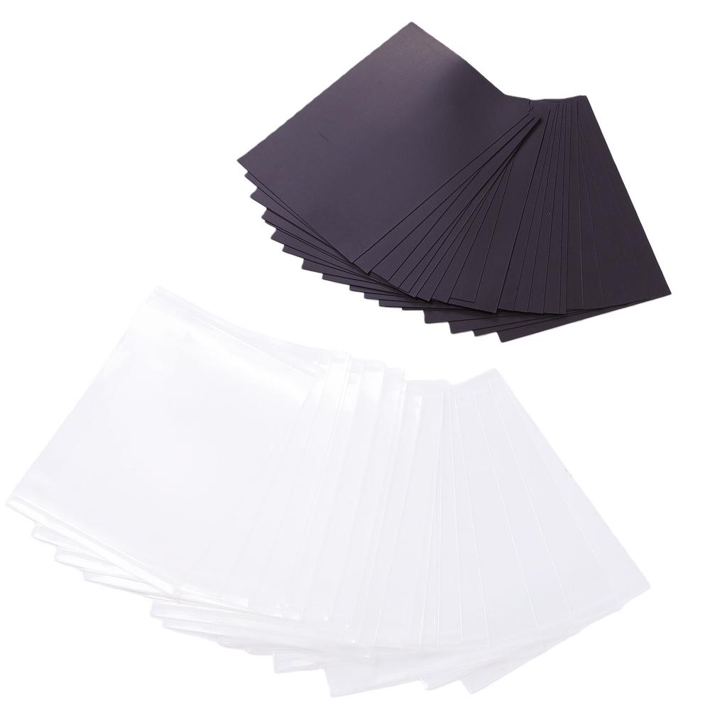20PCS Soft Magnet Sheets and 20PCS PVC Storage Bags 7x5 Inch Black Rubber Magnet for Dies Stamps Photos Crafts
