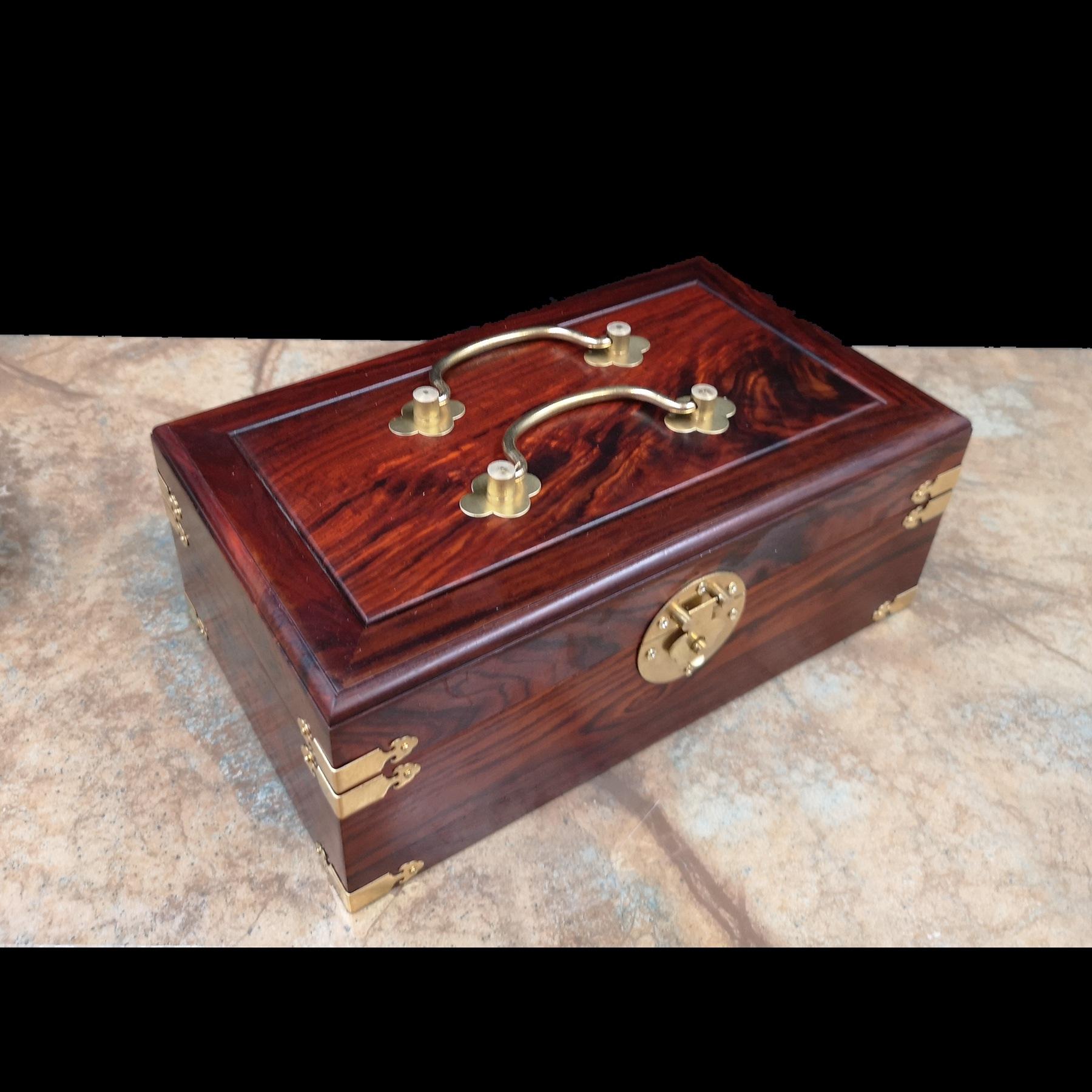 Double-Layer Jewelry Box, Plain Jewelry Storage Box, Rosewood Gift Box for Precious Accessories