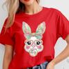 Comfort Colors® Bunny Bow T-Shirt, Bubble Gum Bunny Shirt, Easter Day Shirt, Bunny Shirt, Glitter Image, Not Real Glitter