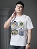 European Goods 2025 Summer New Men's Round Neck Short-Sleeved T-Shirt Trendy Brand Cartoon Print Top Casual Half-Sleeved T-Shirt