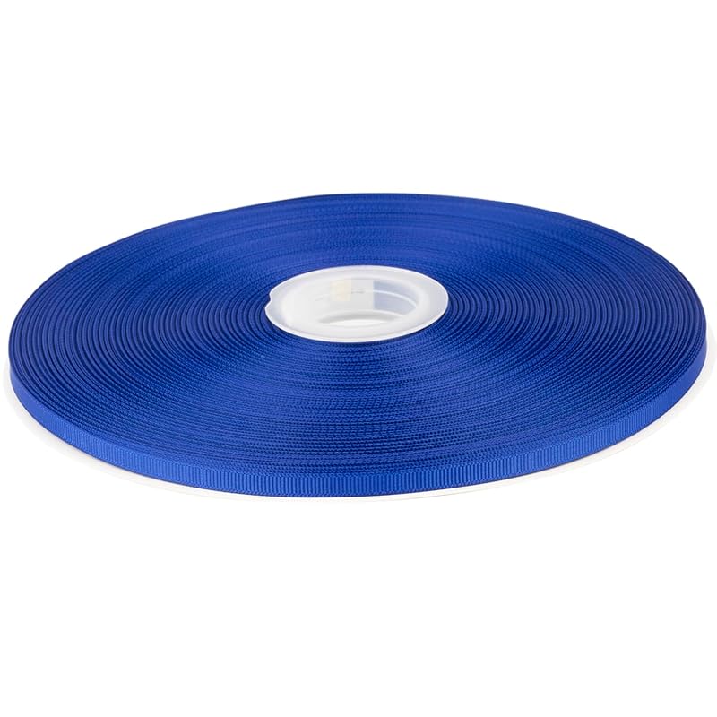 

[Tekdeere]Width 6mm solid cobalt grosgrain ribbon, perfect for gift wrapping, sewing, hair accessories, wedding decorations - 91m/roll