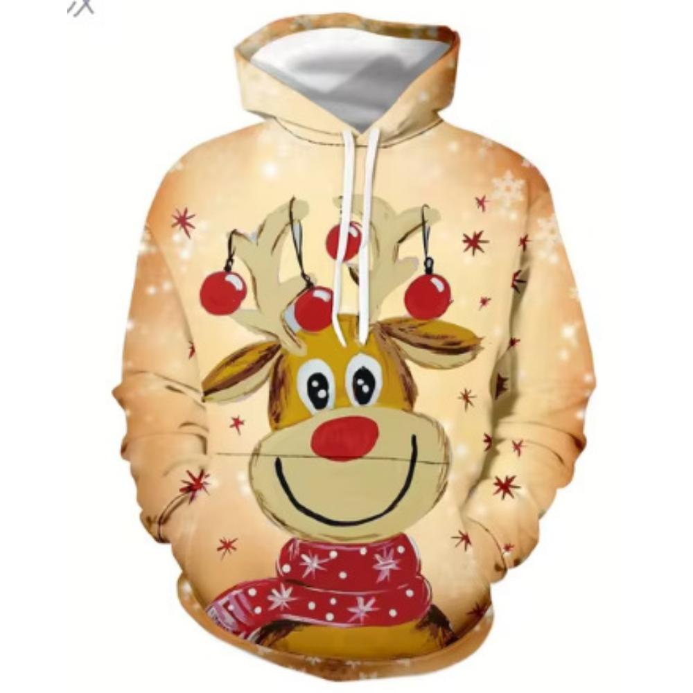 Men's hooded sweatshirt 3D printing fashion spring autumn Christmas new fitness abs men cross-border Europe and the United States