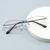 Metal Anti Blue Light Reading Glasses Men Small Square Ultra Thin Half Frame Presbyopic Eyewear for Male
