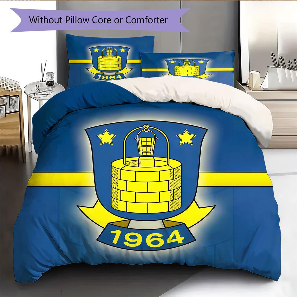 Brøndby IF Bedding Quilt Set Quilt Cover Pillowcase Home Decoration Birthday Gift (1 * Duvet Cover + 2 * Pillowcase, Without Core)