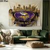 Custom Name Minnesota Vikings Printed Tapestry – Wall Hanging for Bedrooms, Dorms, and Home Decor