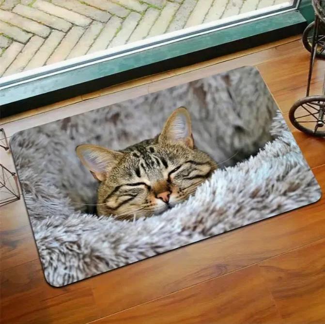 Cartoon Four Kittens Welcome Home Floor Mat Super Cute and Warm Cartoon Cat Floor Mat Suitable for Decorating Living Rooms And