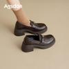New Autumn Thick Heel British Style Single Shoes High Heel Small Leather Shoes
