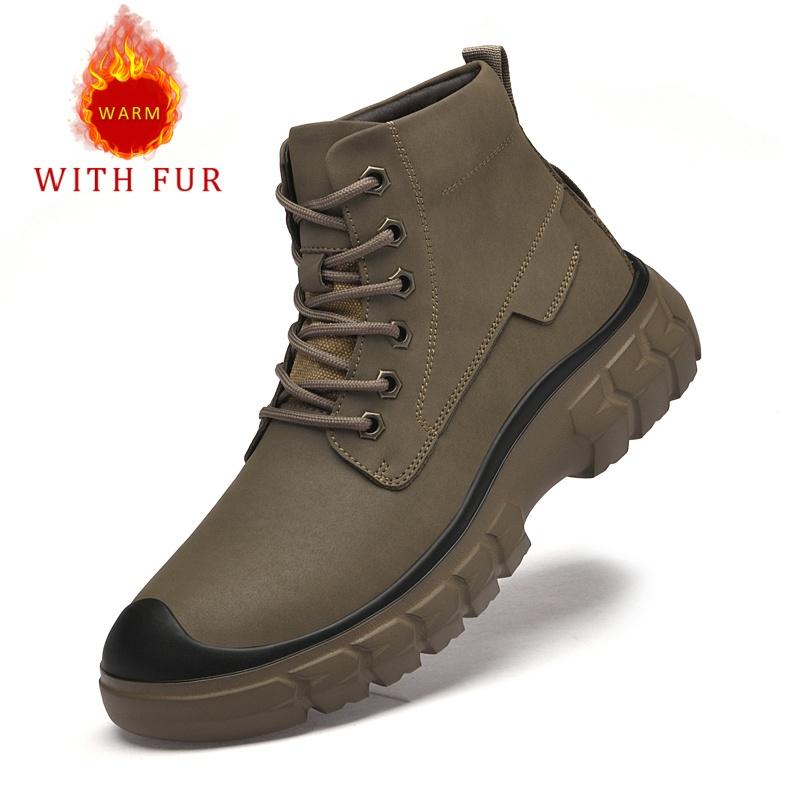 Fashion Men's genuine leather boots High quality minimalist and comfortable style Outdoor leisure street autumn and winter shoes
