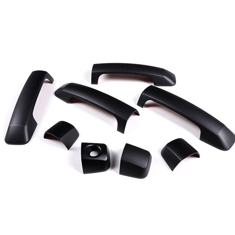 1 Set Car Side Door Handle Cover Trim Fit for Toyota Tundra Sequoia 2008-2016 2017 2018    Matte Black ABS Plastic