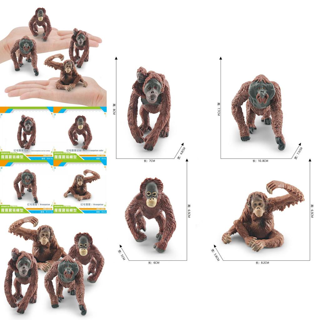 Lifelike Pvc Orangutan Model Collection With Detailed Features For Unique Desk Decor