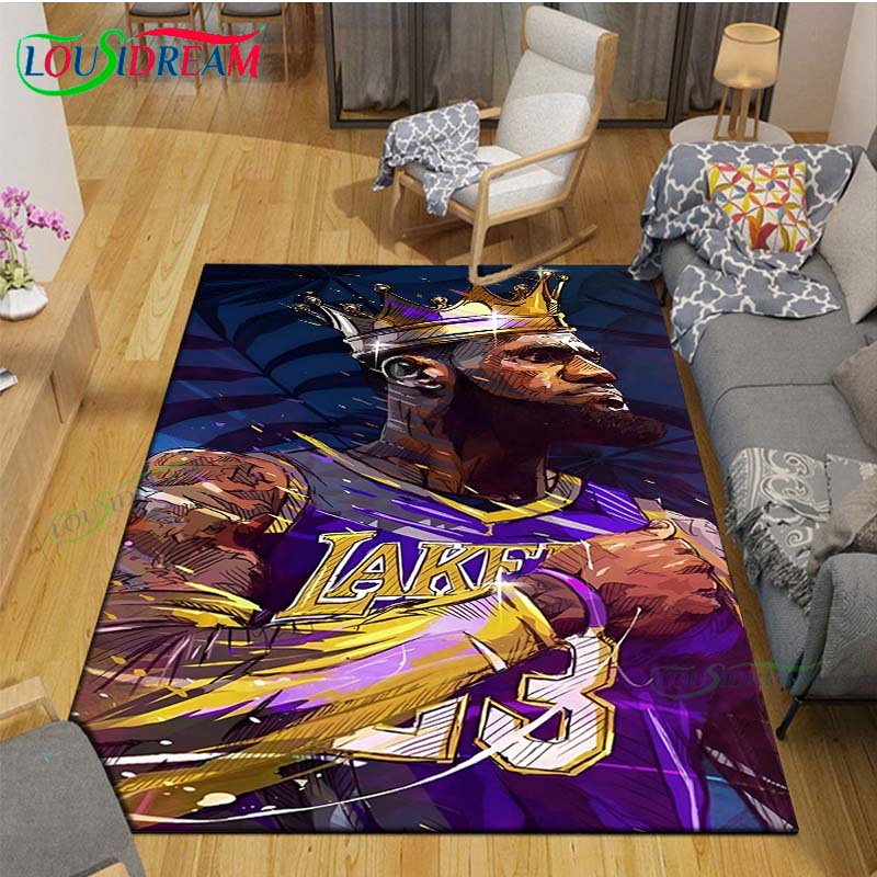 Basketball Star L-LeBron J-James K-Kobe Printed Carpet Outdoor Rug Area Rug Non-slip Carpet Bedroom Decor Carpet for Room Gift
