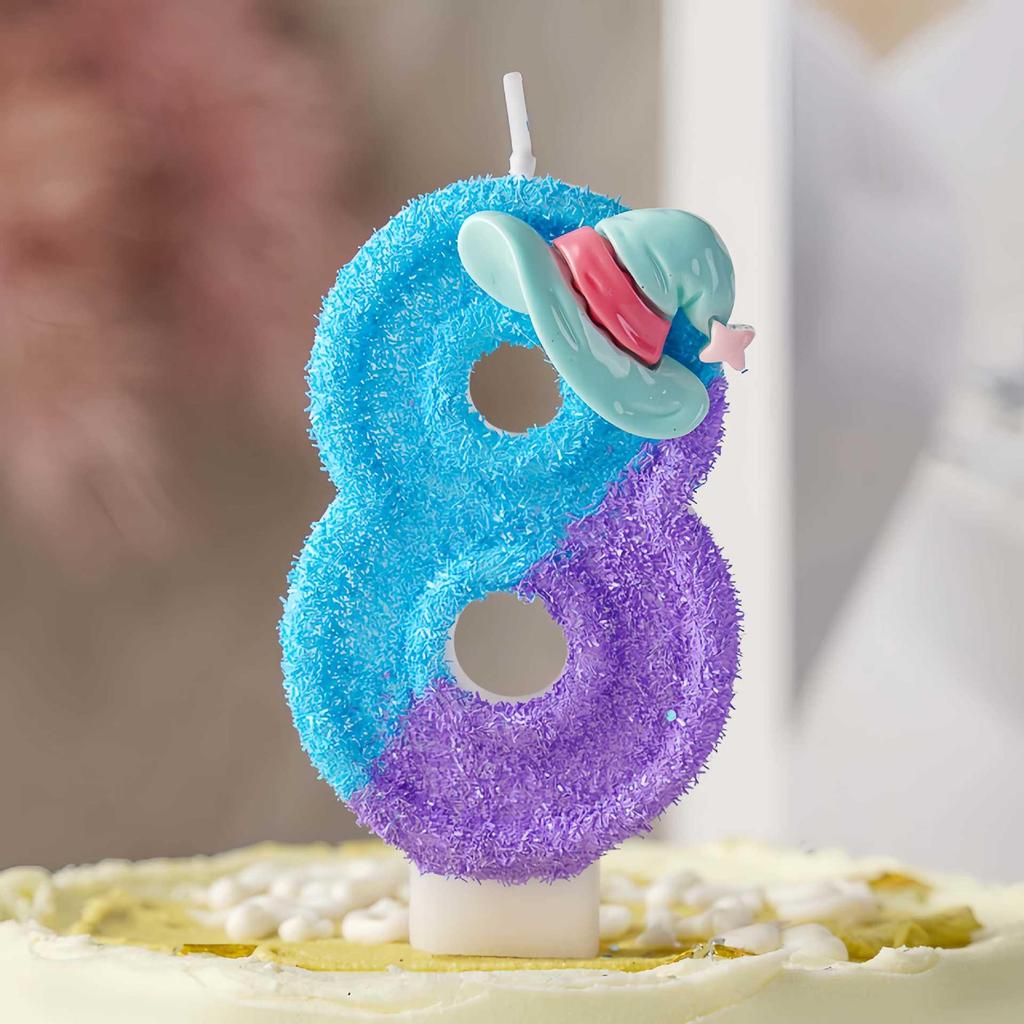 Digital Birthday Candle Decorations - Witch Hat Cake Toppers for Halloween Celebrations.
