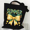 Summer Lemon Bow Canvas Bag Exquisite Student Tutoring Bag Shoulder Bag Women Large Capacity