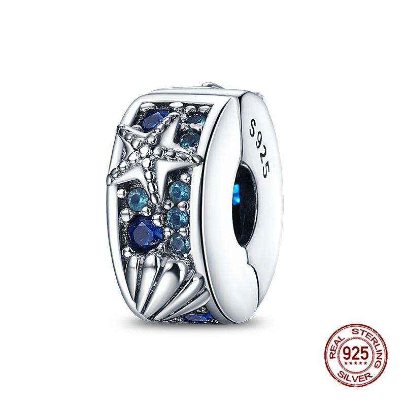 Original Charms Copper Paw Print Pave Fixing Clip Charms Beads Fit 3Mm Original Bracelet Women Diy Jewelry Gifts