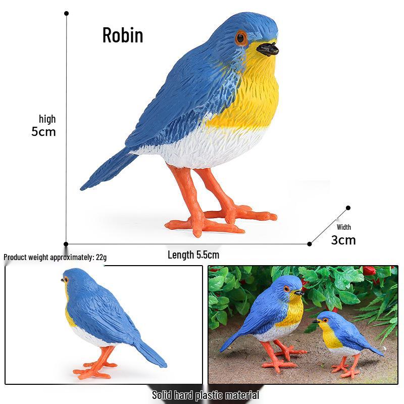 Children's Wild Bird Model Toys: Robin Family Educational Gift Ornaments