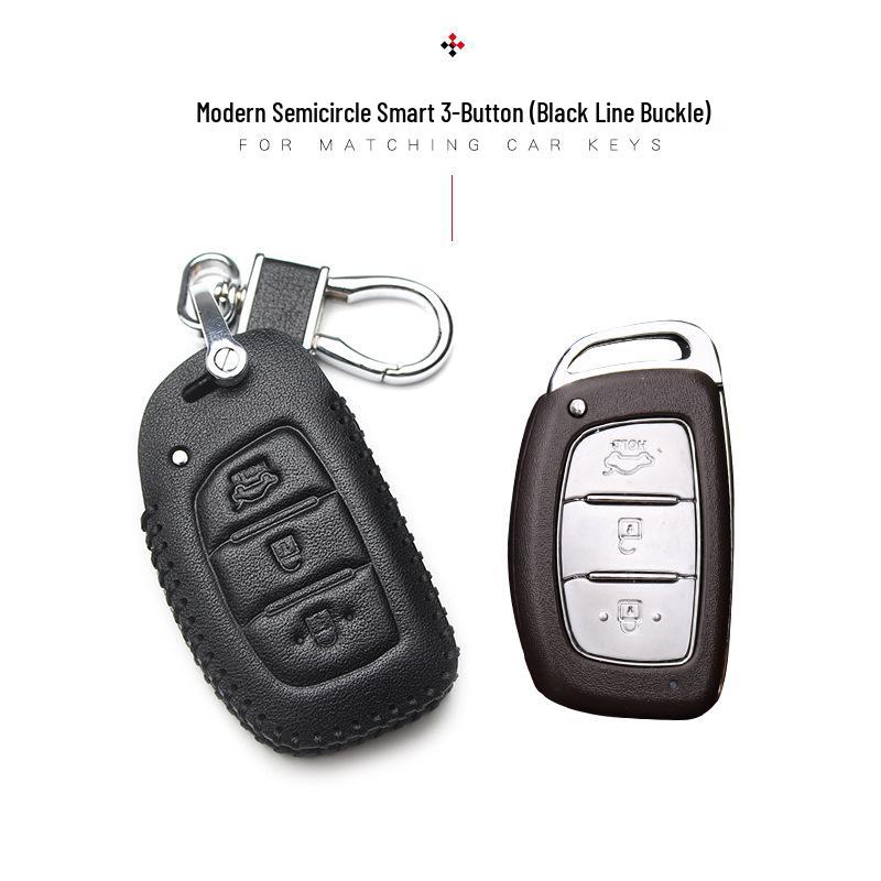 Hyundai Genuine Leather Key Case for Santa Fe, ix35, Mistra, Elantra, Reina, Veloster, Sonata