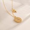 Stainless Steel Pendant Necklace Cubic Zirconia Charm Neckchain Unisex Clavicle Chain Gold Plated Waterproof Jewelry