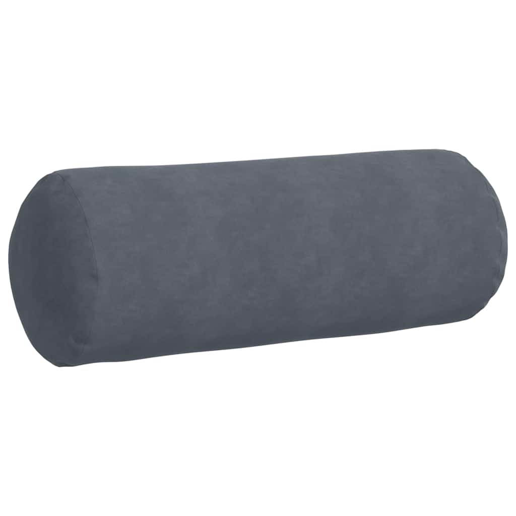 Bolster Cushions 2 pcs Dark Grey Ø 25 x 70 cm Cord Fabric