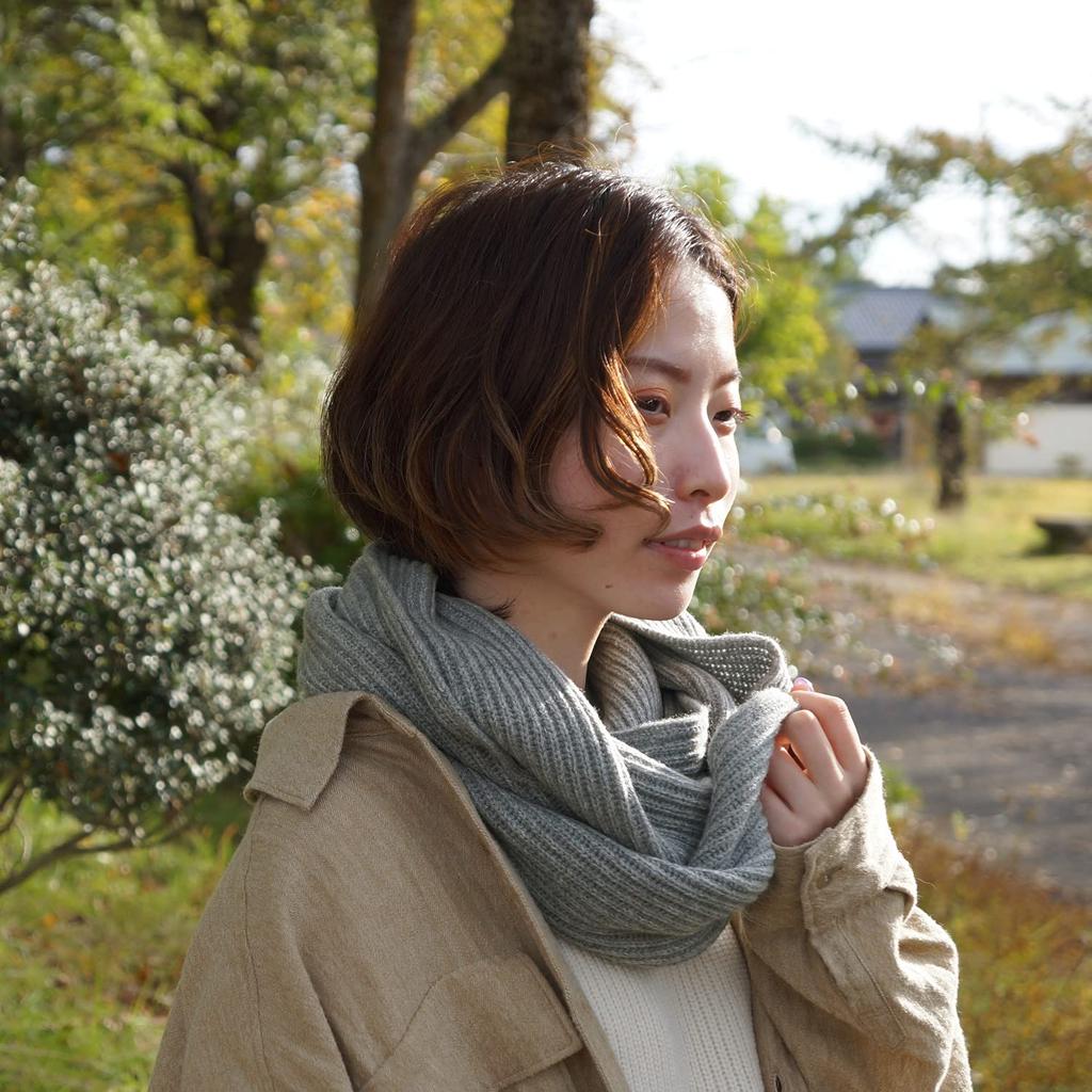 Prodigal Cashmere Rib Knit Long Snood Light 100% (Free Size, Gray)