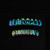 Blues Brass Rainbow Color 8 Top 8 Bottom Teeth Grillz Unisex for American Hip Hop Halloween Party Gift