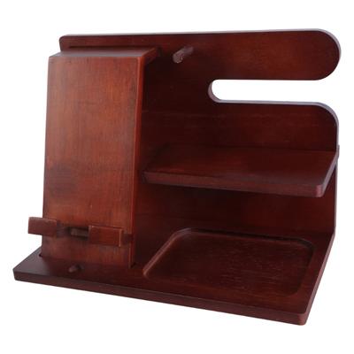 Wood Docking Station Farmhouse Nightstand Organizer Phone Wallet Jewelry Watch Stand Key Holder Bedside Birthday Gift