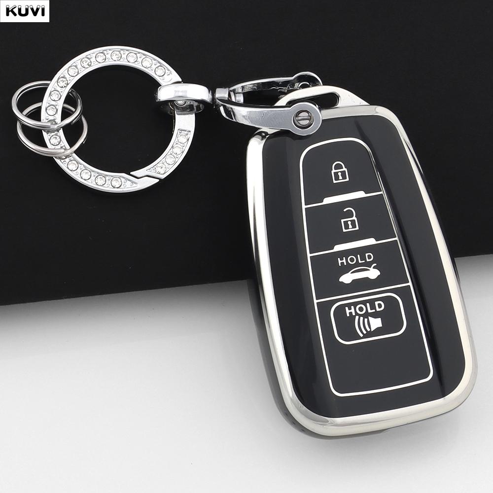 TPU Car Key Case Cover Shell For 4 Button Toyota Prius Camry Corolla CHR C-HR RAV4 Land Cruiser Prado Fob Keychain Accessories