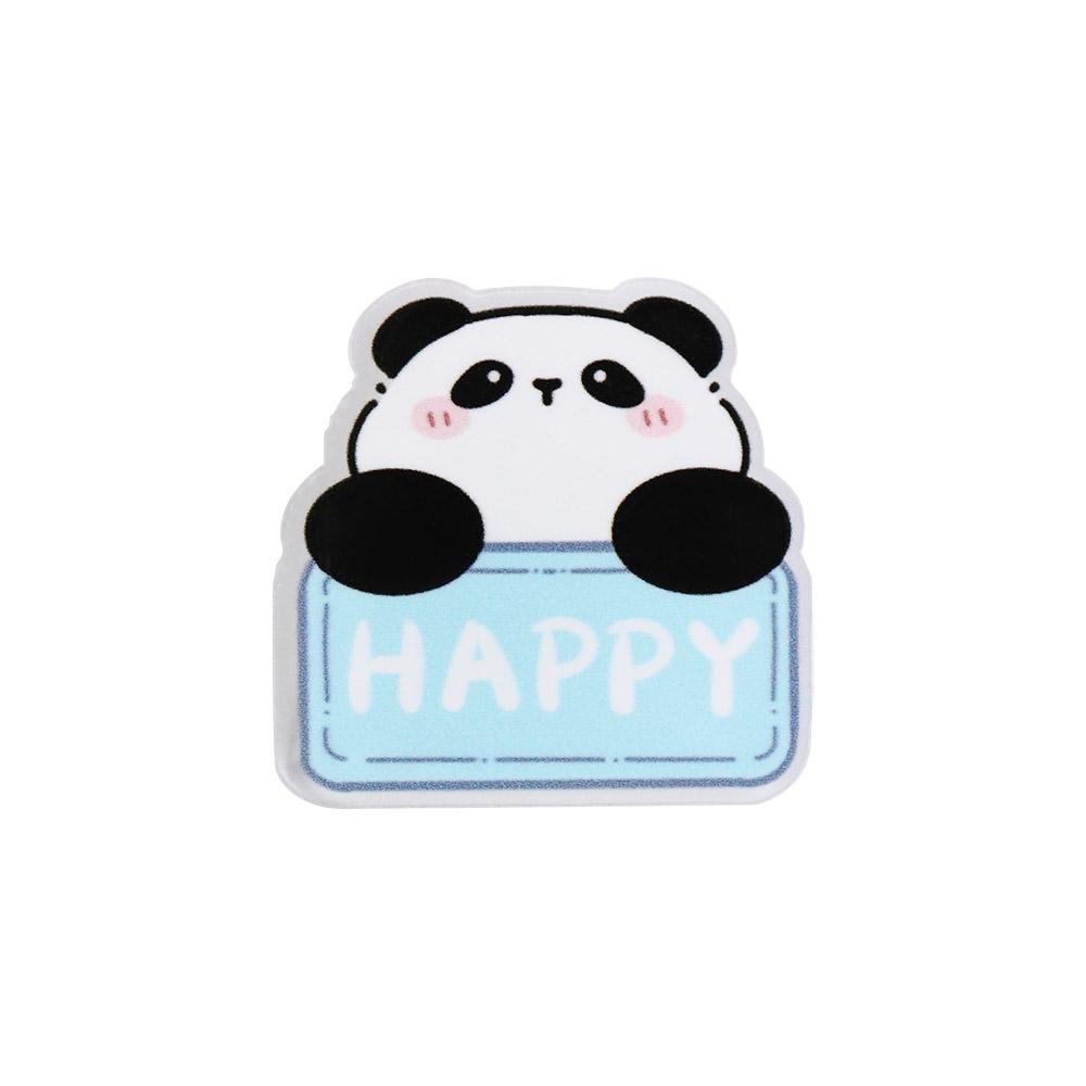 Fashion Panda Acrylic Panda Pin Cute Bear Flower Panda Brooch Cartoon Breastpin Animal Badge Unisex