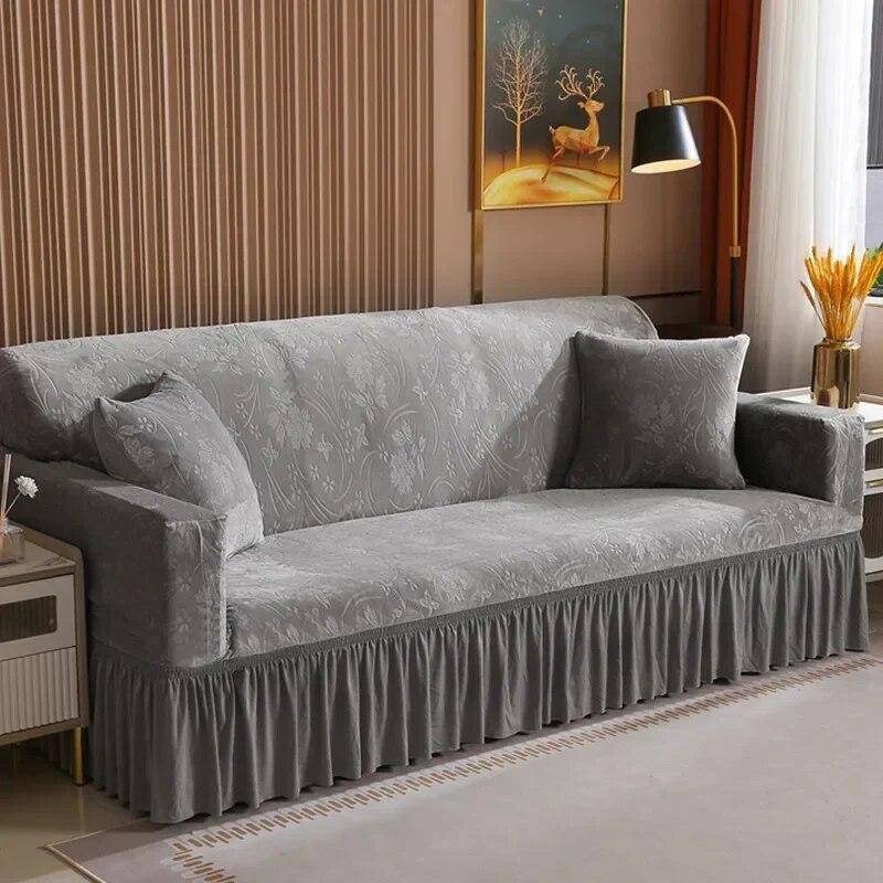 

Сплошной Цвет Кружева Кристалл Бархатная Подушка Для Дивана Роскошный Чехол Для Дивана Полное Покрытие Эластичный Чехол Для Дивана Ткань 145-185cm