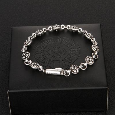 China Crossing Thai Silver Retro Switch Engraved Bracelet Personality Classic Hip Hop Punk Style Couple Hand Accessories
