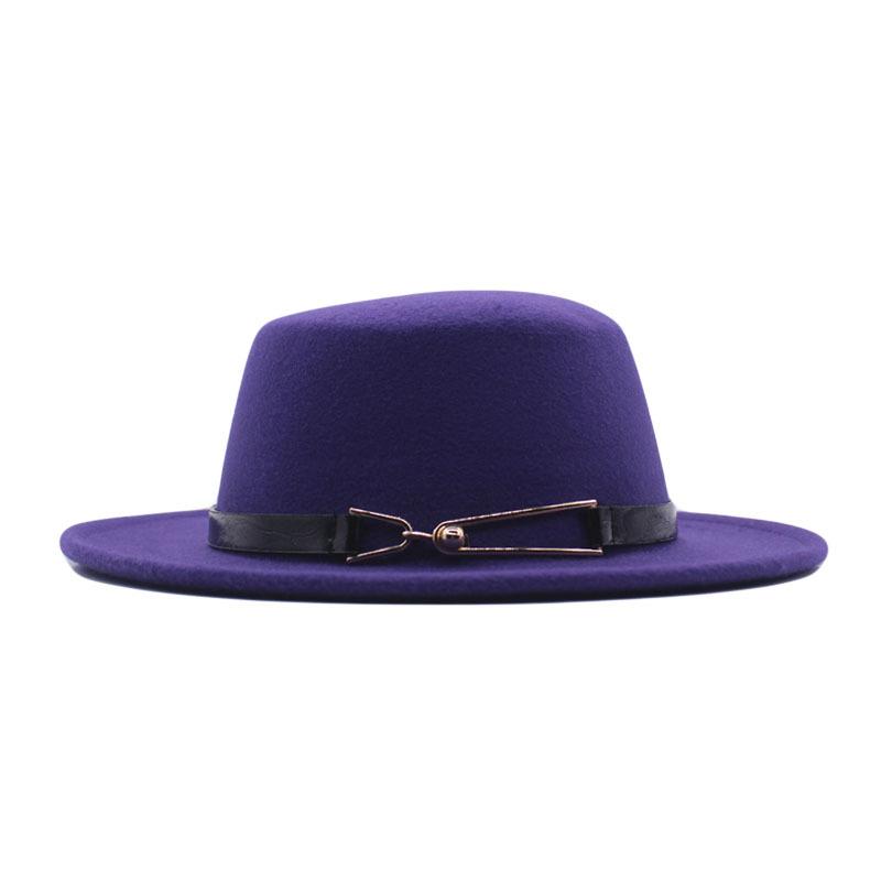 Herbst und Winter neue Britische Herren Zylinderhut flache Kappe flacher Schirm Wollhut Europäischer und Amerikanischer Stil Mode Jazzhut Damenhut