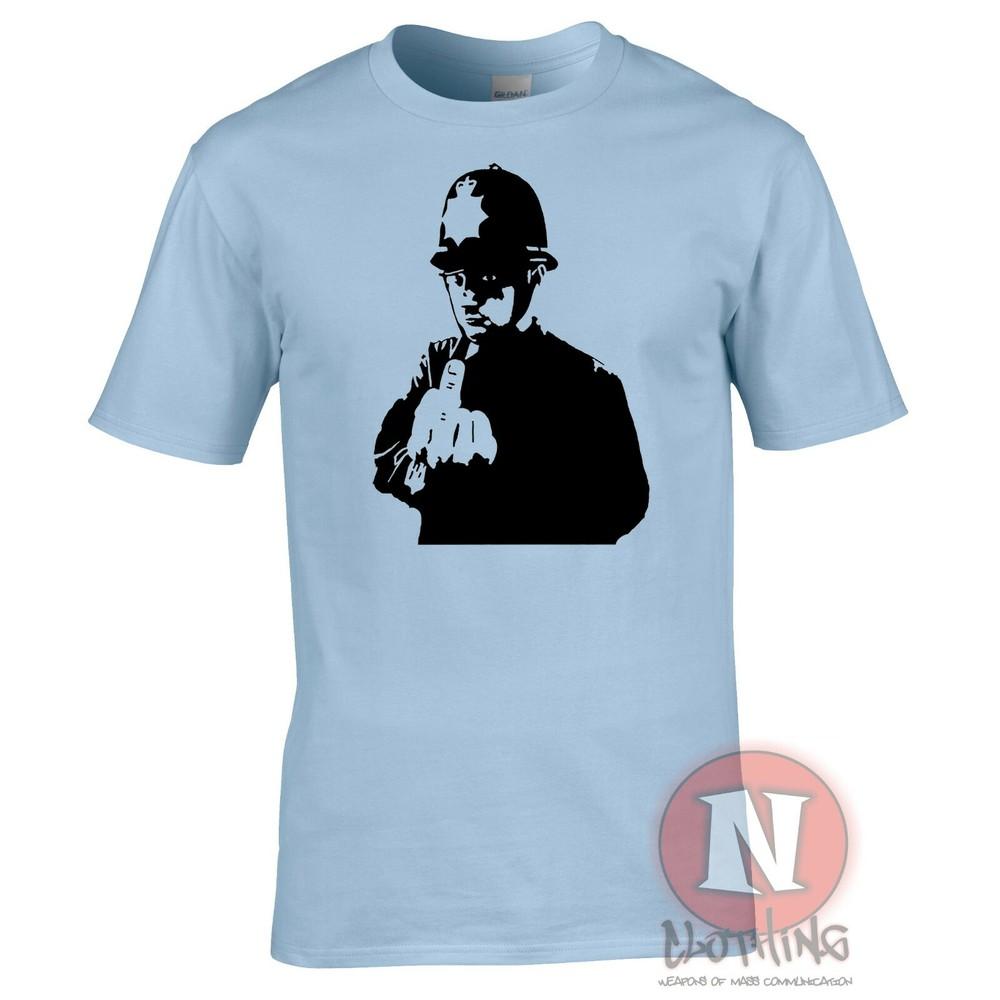 Banksy Policeunisex Up Yours TShirt Urban Stencil Art Graffiti Festival Tee