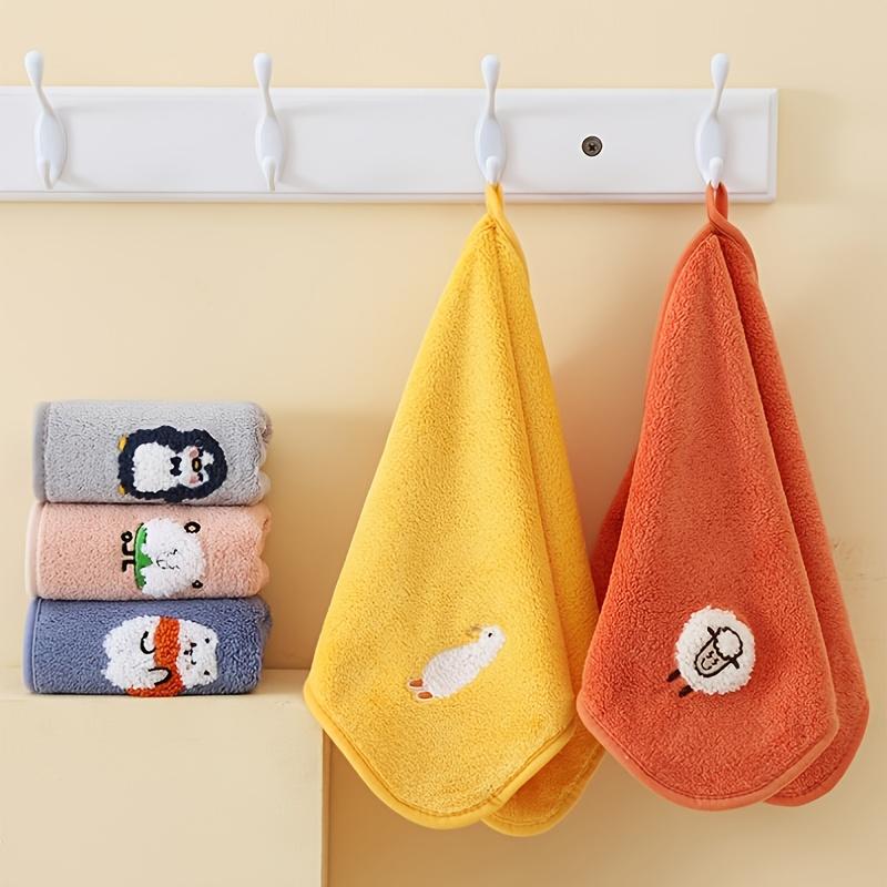 10pcs Soft Cartoon Animal Face Towels Embroidered, Super Absorbent Hand and Face Towels,Suitable for Bathroom,Kitchen,Living Room Cute Animal Patterns