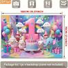 2D 1st Birthday Photography Backdrop Cartoon Animals & Rainbow Baby Shower Background