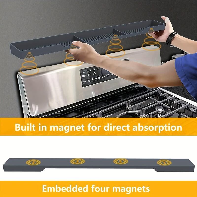 Silicone Stove Top Magnetic Shelf Kitchen Organizer Over the Stove Spice Storage Rack Magnetic Over Oven Organizer Top Shelf New