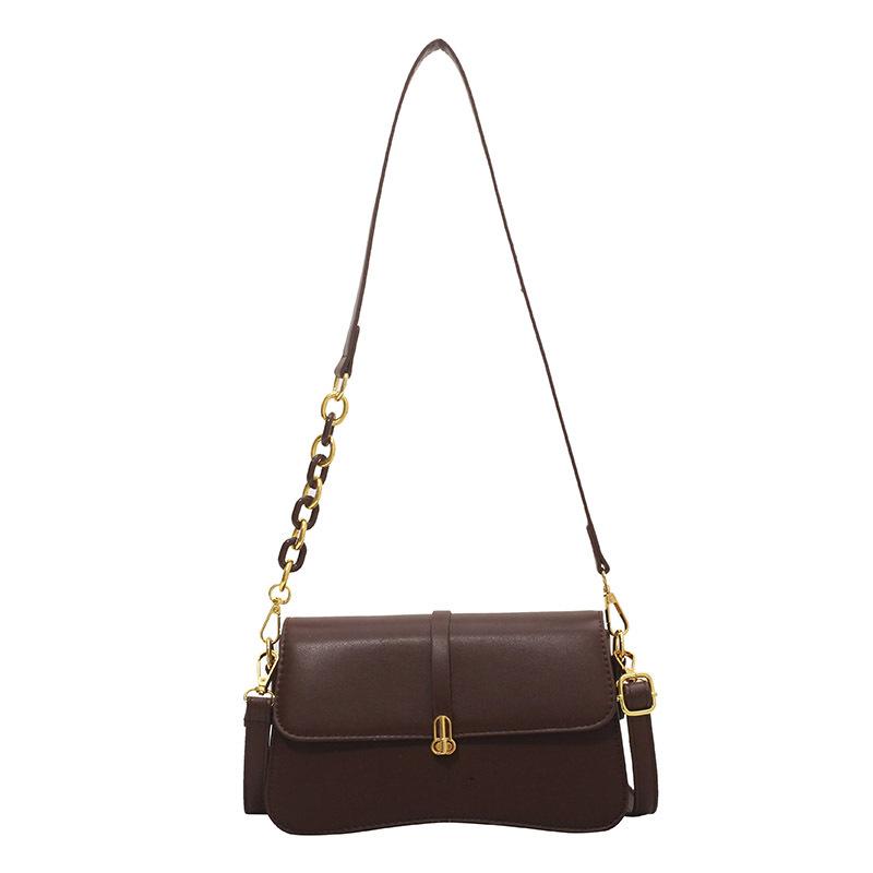 Retro underarm small square bag women's new simple versatile chain single shoulder commuter messenger bag