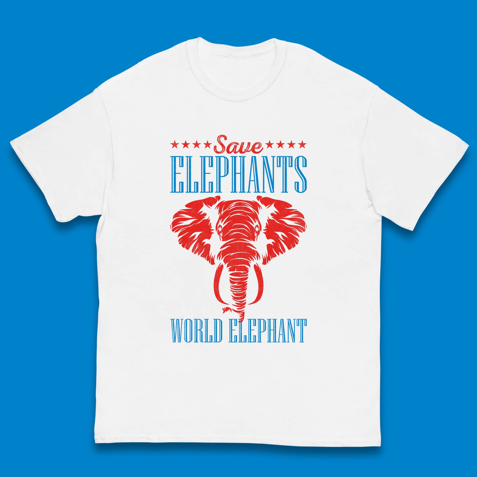 Save The Elephants World Elephant Day Zoo Animal Wildlife Kids T Shirt 120