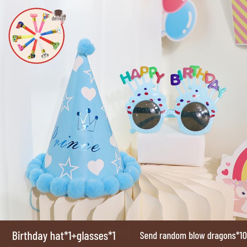 First Birthday Girl Photo Props Set: Hat, Glasses, and Creative Decorations