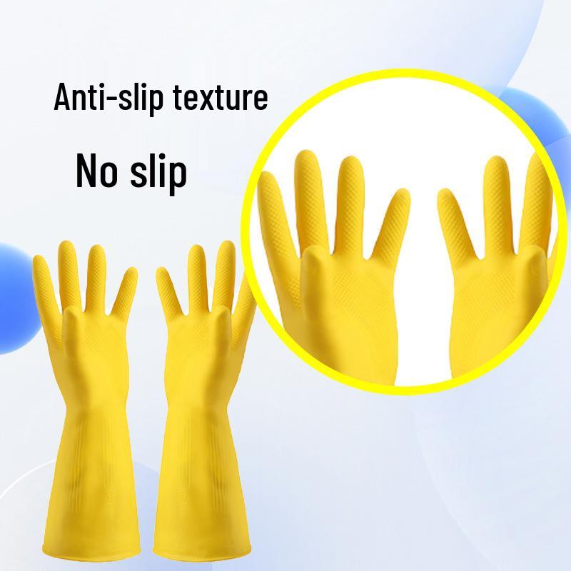 Waterproof Latex Kitchen Dishwashing Gloves - Extended Length for Women