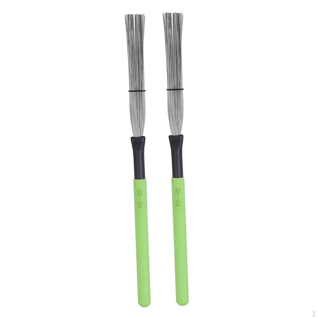2 Pieces Drum Brushes Wire Portable Durable 13.78in Length with Comfortable Wood