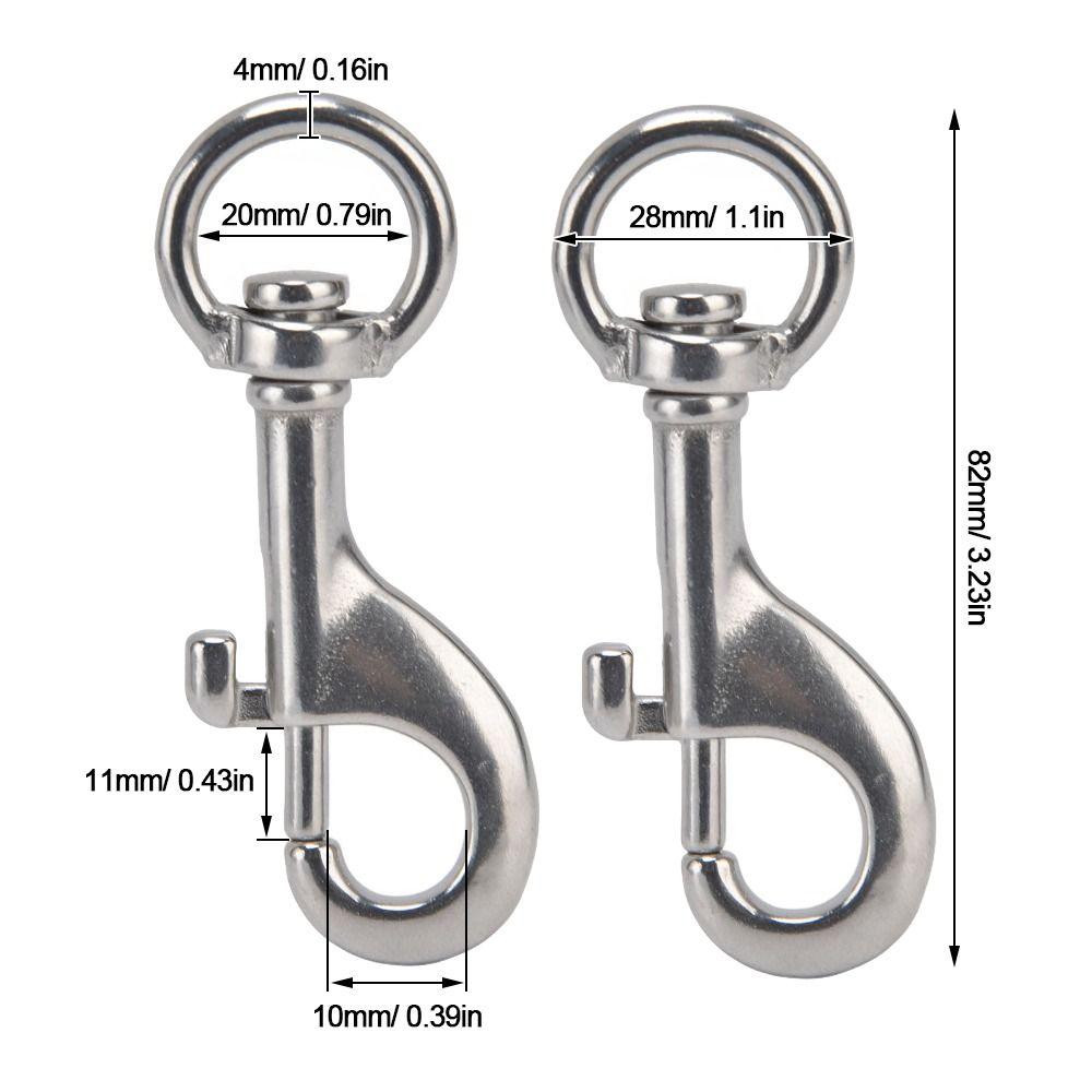 6pcs Marine Grade Rotating Snap Hooks Heavy Duty Heavy Duty Bolt Snaps For Dog Leash