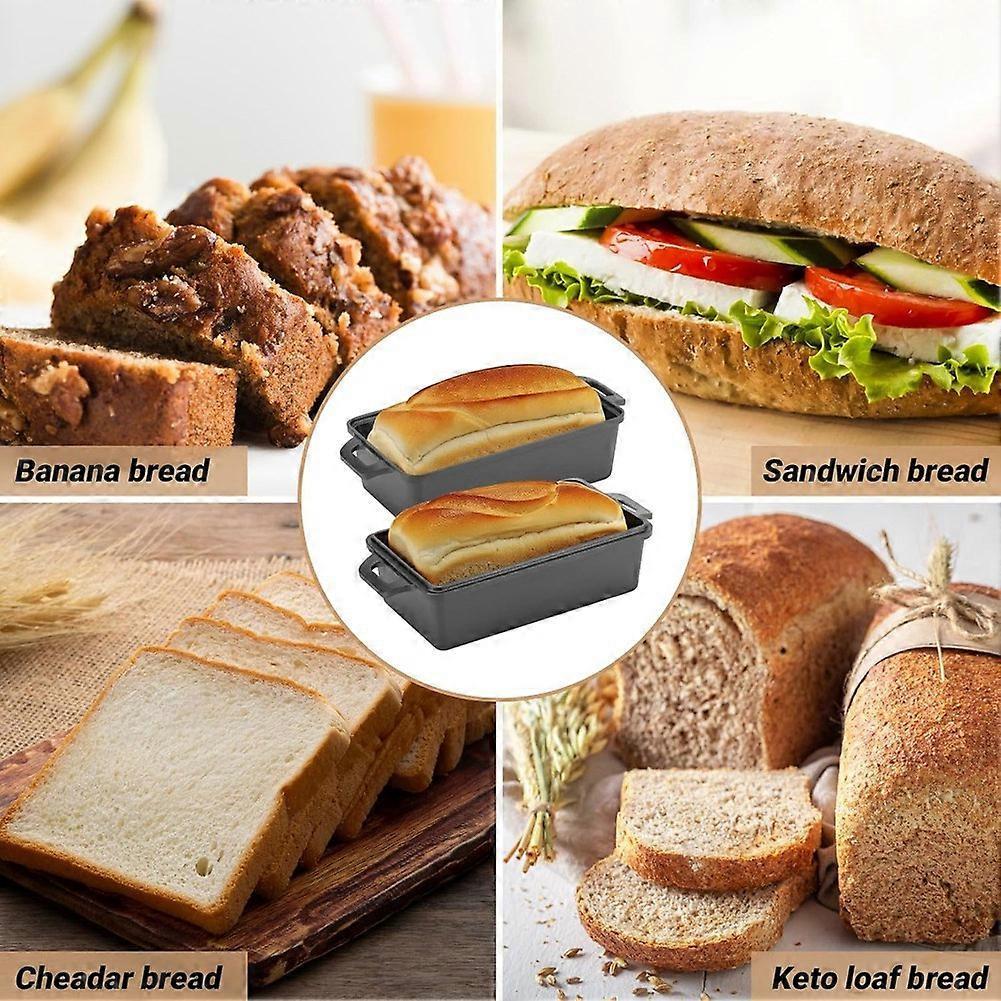 Cast Iron Loaf Pan with Lid Bread Baking Pan Even Heat Distribution for Homemade Bread, Cake, and Meatloaf