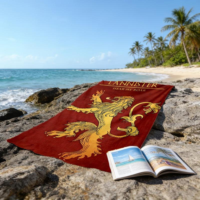 1pc Football Team (13) Beach Towel, Beach and Seaside Swimming Pool Equipment, Fashion Pattern, Rectangular, Travel Essentials