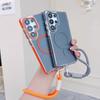 Luxury Lanyard Carbon Fiber Magnetic Phone Case For Samsung S26 S24 S25 Ultra S23 Plus For Magsafe Wireless Charging Back Cover