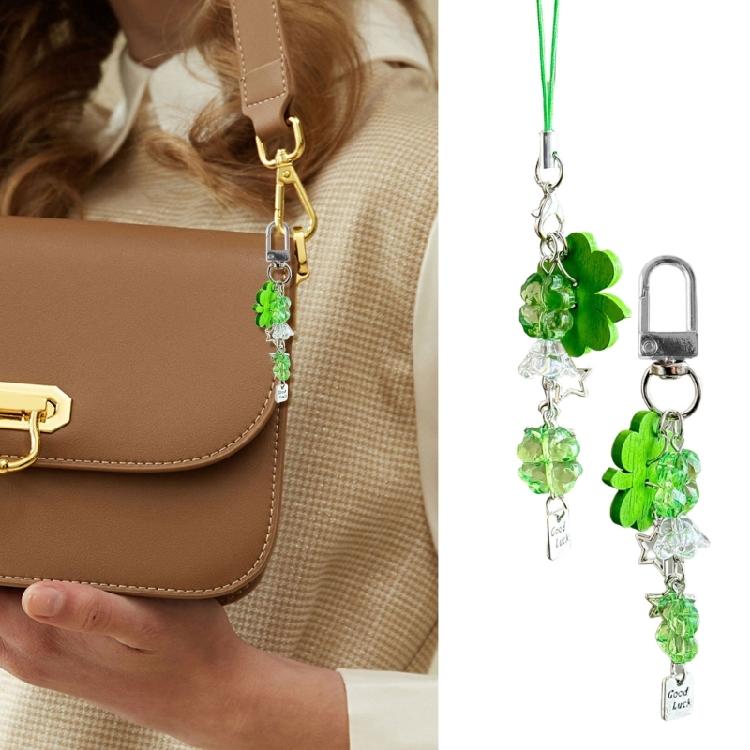 High Quality Beaded Clovers Keychain Sturdy Phone Pendant Phone Charm Accessory for Personalizing Your Phone or Bag