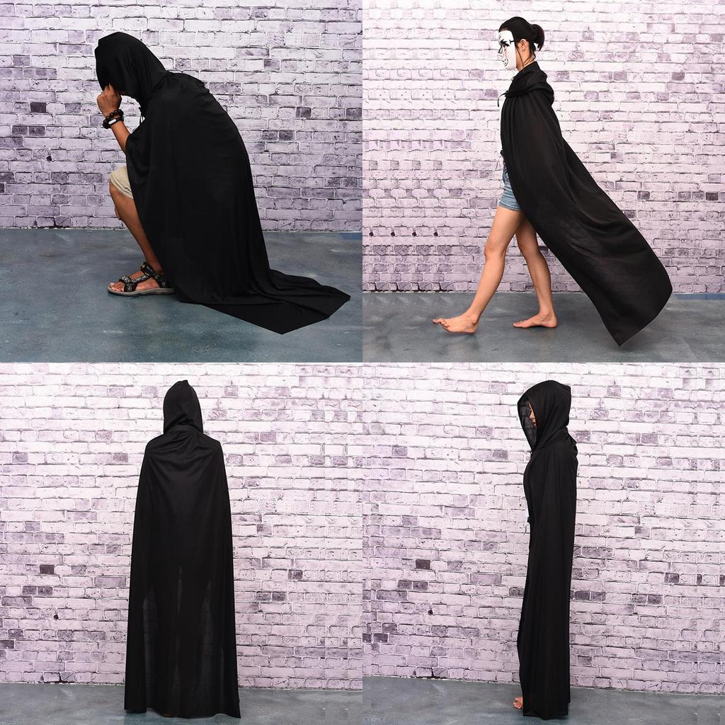 High-quality Halloween Cloak Cosplay Vampire Witch Wizard Robe Party Adult Children Black Cloak Cape